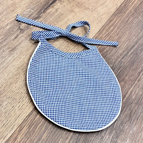 NWOT Lullaby Set Blue Gingham Bib Heirloom Baby Gift - Picture 2 of 8
